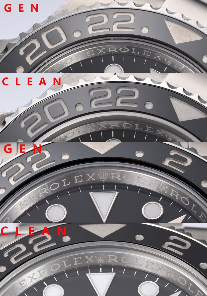 Rolex ceiling watch, GMT-Master type II watch, front comparison picture