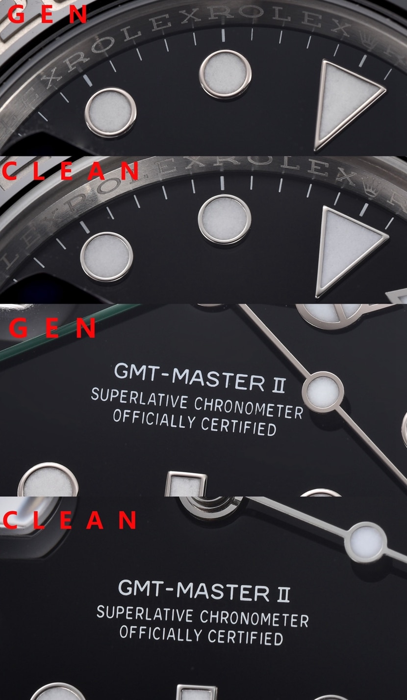 Rolex ceiling watch, GMT-Master type II watch, front comparison picture