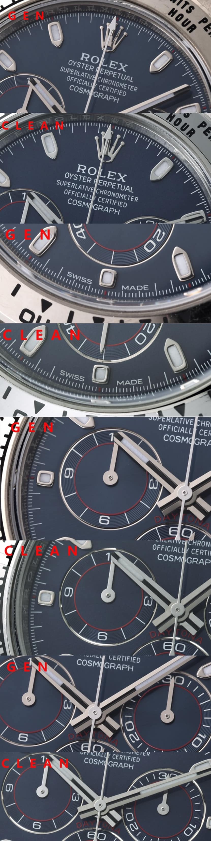 Rolextop-tier watch, Daytonareplica watch, front comparison picture