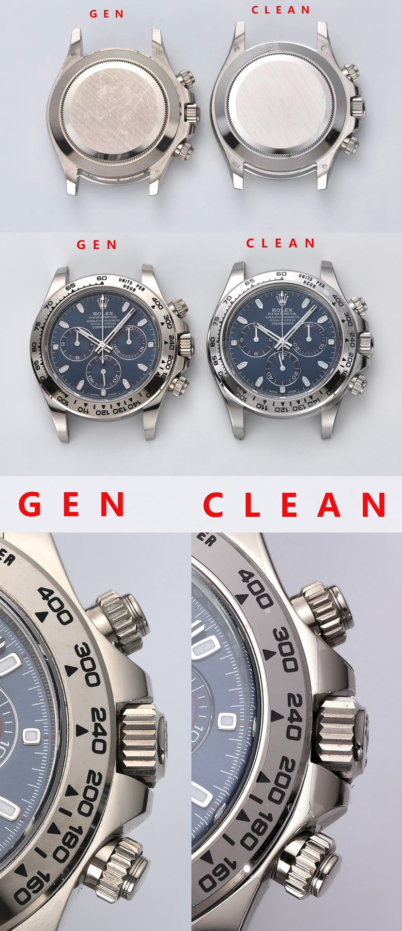Rolextop-tier watch, Daytonareplica watch, front comparison picture