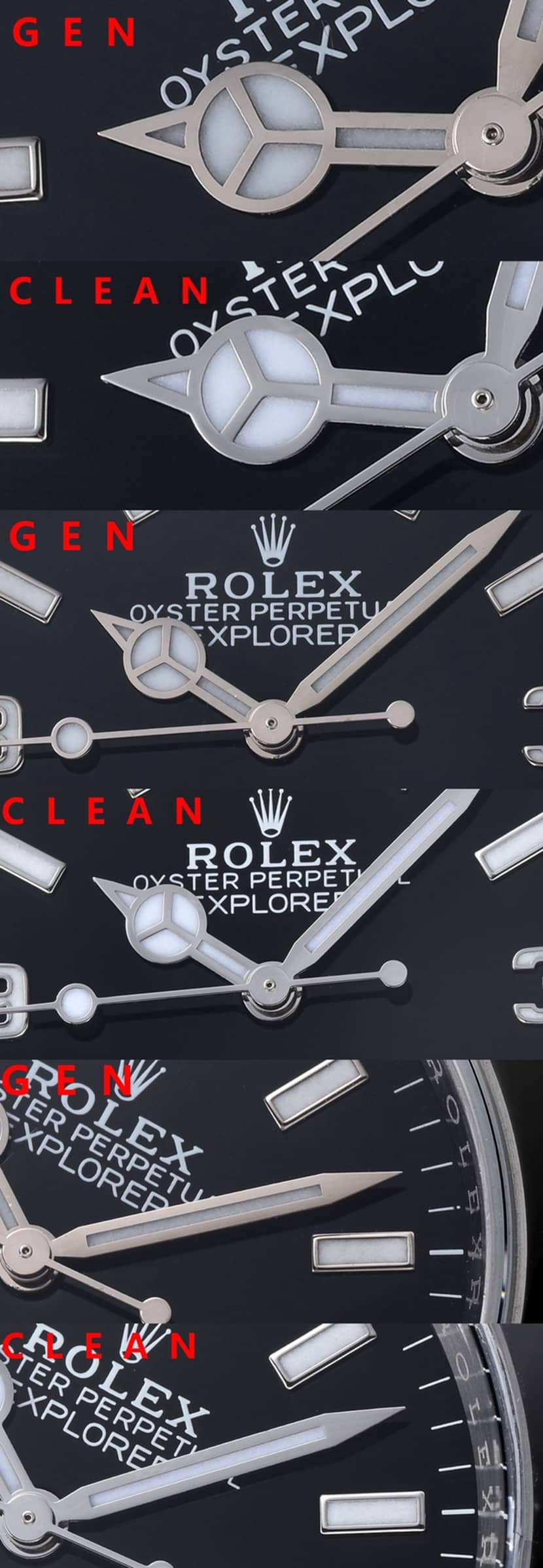 Rolex1:1replica, c explorer watch, front comparison picture
