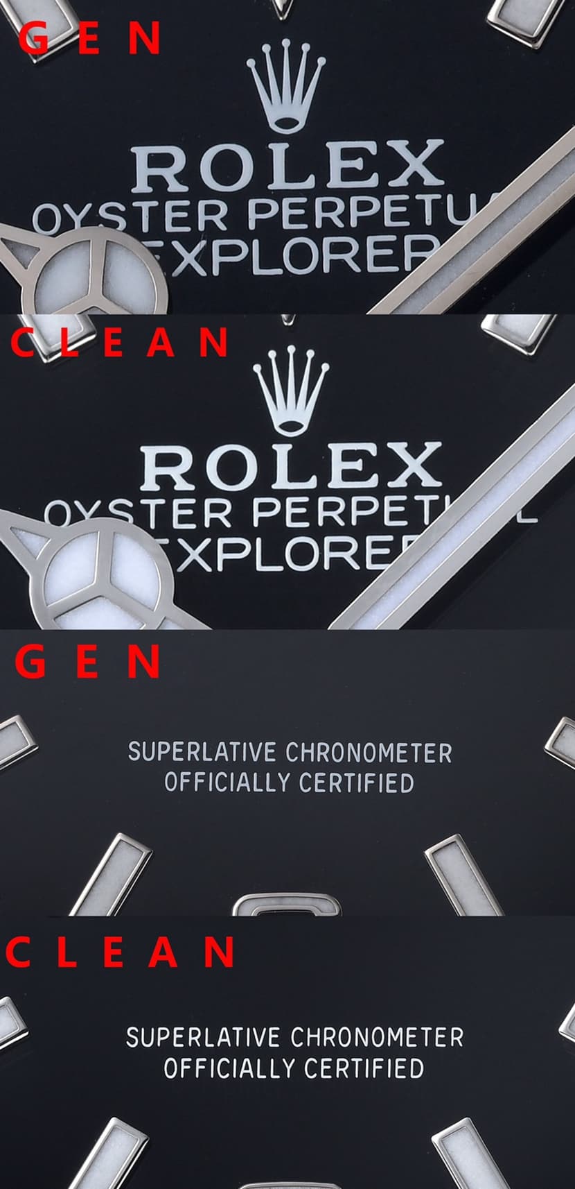 Rolex1:1replica, c explorer watch, front comparison picture