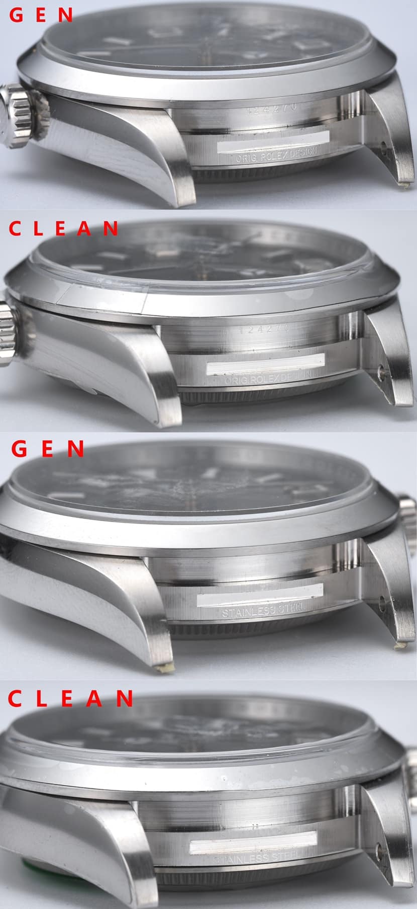 Rolex1:1replica, c explorer watch, side comparison picture
