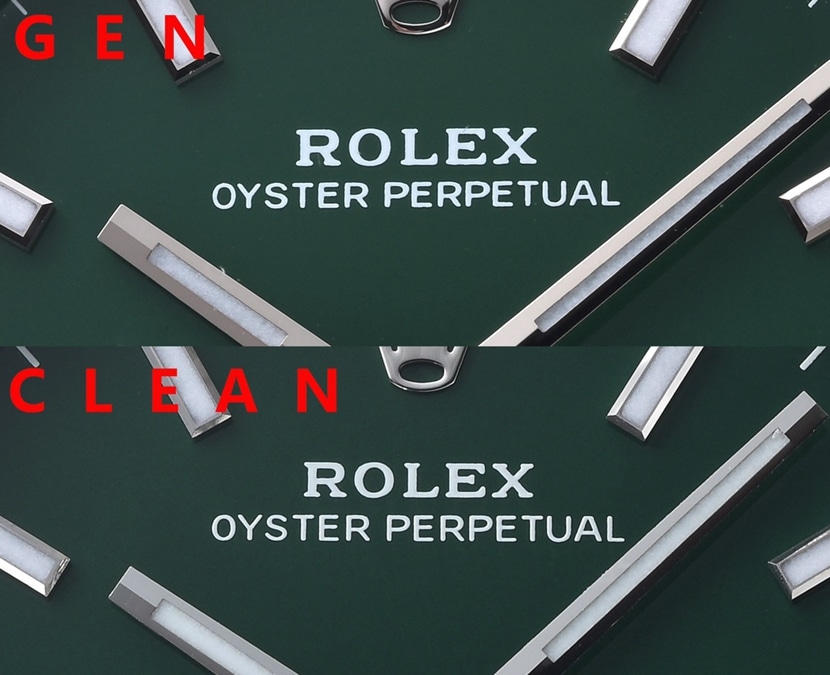Rolex1:1replica, Oyster Perpetual watch, front comparison picture