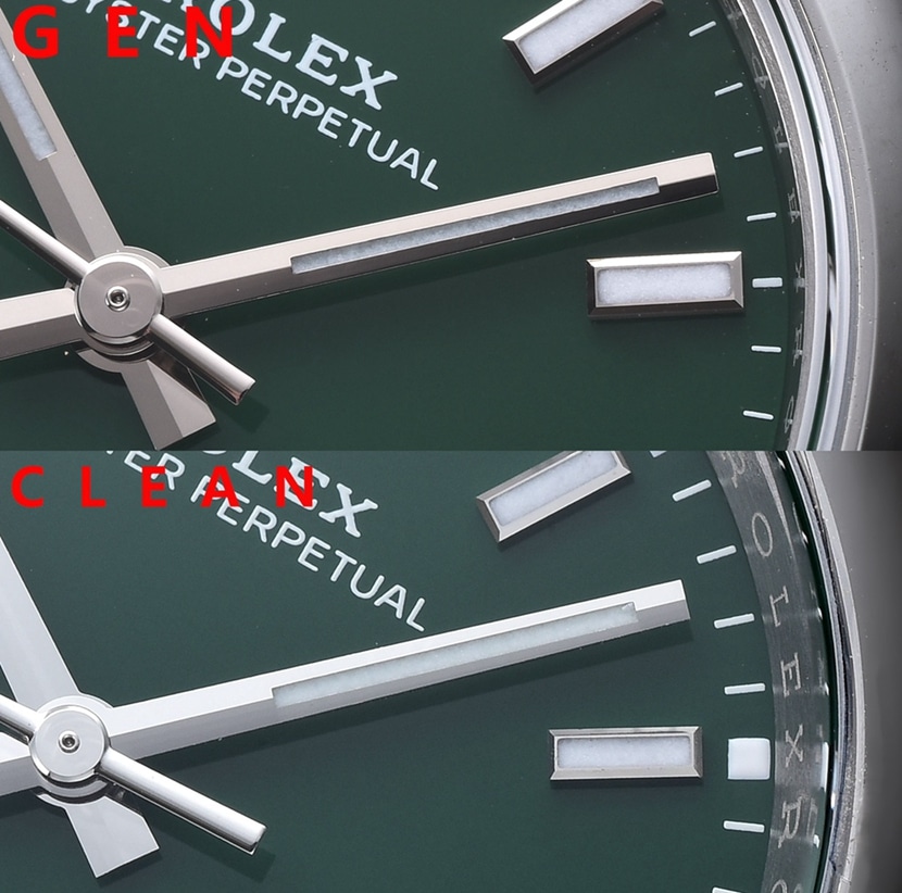 Factory C Oyster Perpetual Rolex watch m126000-0005, m124300-0005 comparison genuine review front comparison chart