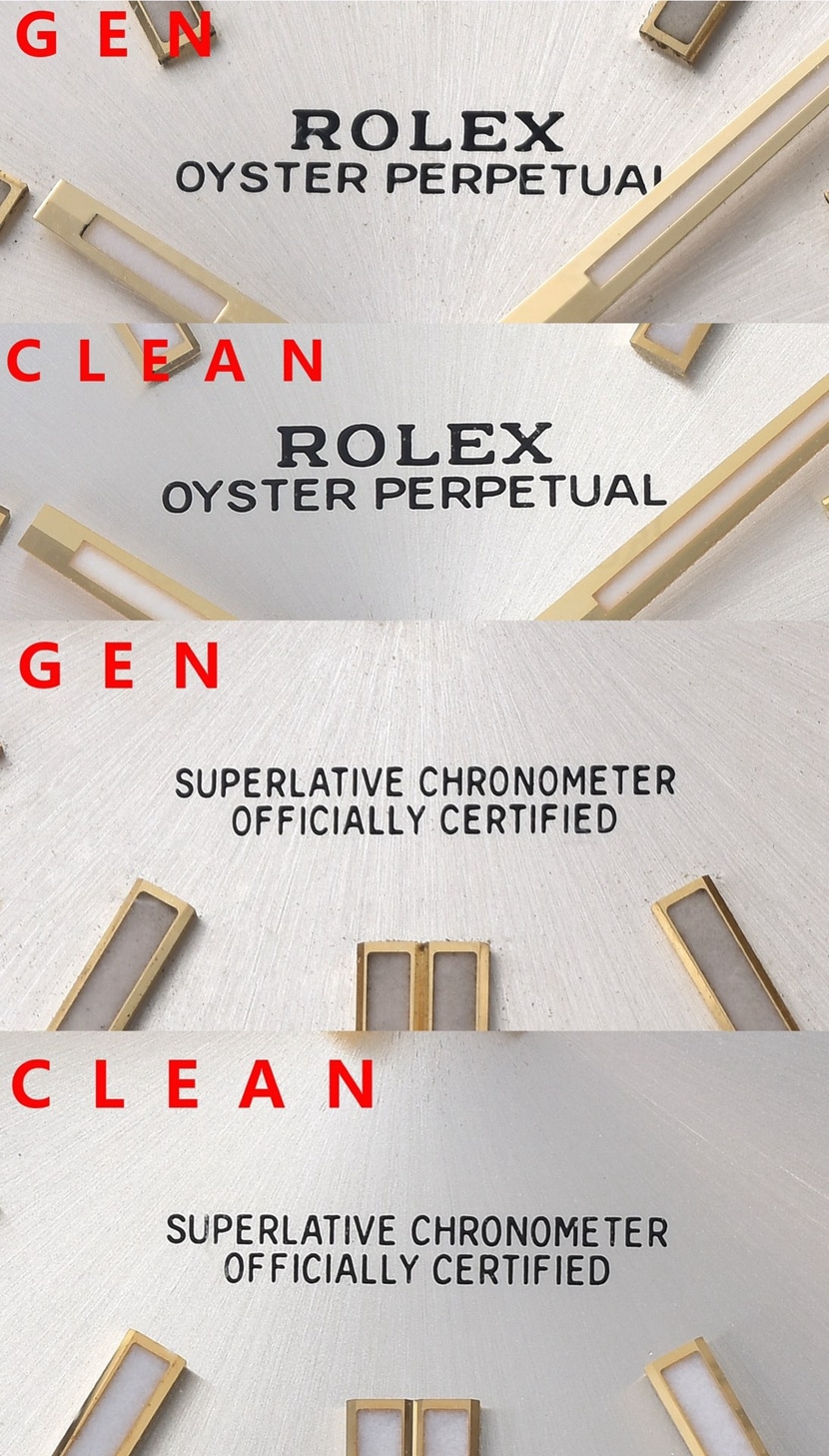 Rolex1:1replica. Oyster Perpetual watch, front comparison picture
