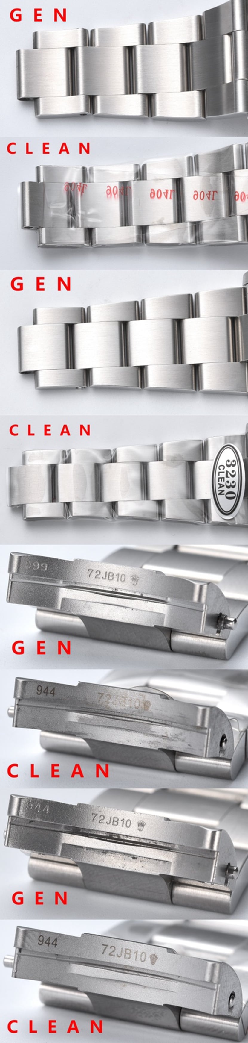 Rolex1:1replica.Oyster Perpetual watch,bracelet comparison chart