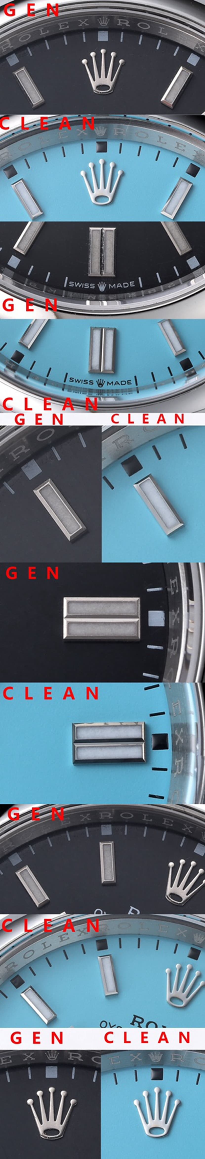 Rolex watch, c Oyster Perpetual watch, front comparison picture