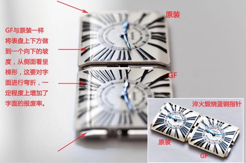 Franck Muller watch, GFtop-tier watch, front comparison picture