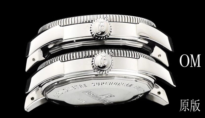 Breitling1:1replica watch,om super ocean watch, side comparison picture