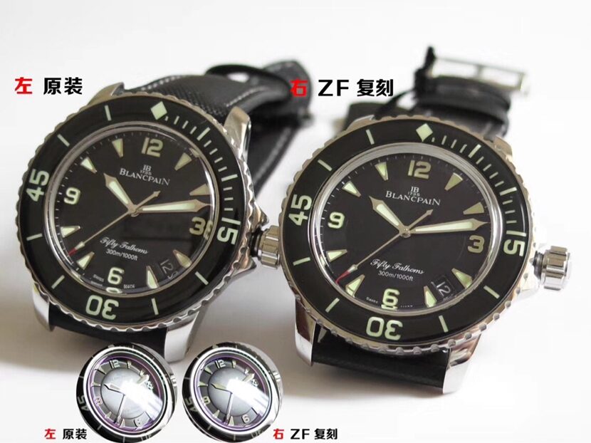 Blancpain1:1replica watch,ZF Fifty Fathoms watch,front comparison picture