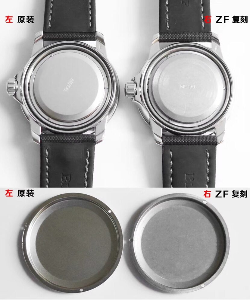 Blancpain1:1replica watch, ZF Fifty Fathoms watch, back comparison picture