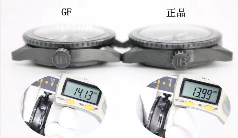 Blancpain1:1replica watch, gf fifty fathoms watch, side comparison picture