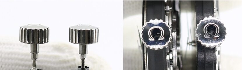 Omegareplica watch, VSSeamasterreplica watch, crown comparison chart