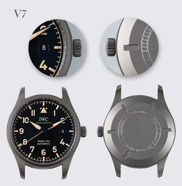 IWC1:1replica watch, pilot watch, front comparison picture