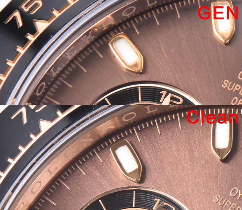 Rolex ceiling watch, Daytonareplica watch, front comparison picture