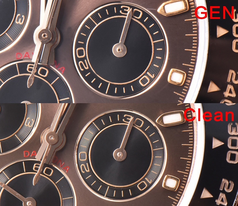 Rolex ceiling watch, Daytonareplica watch, front comparison picture
