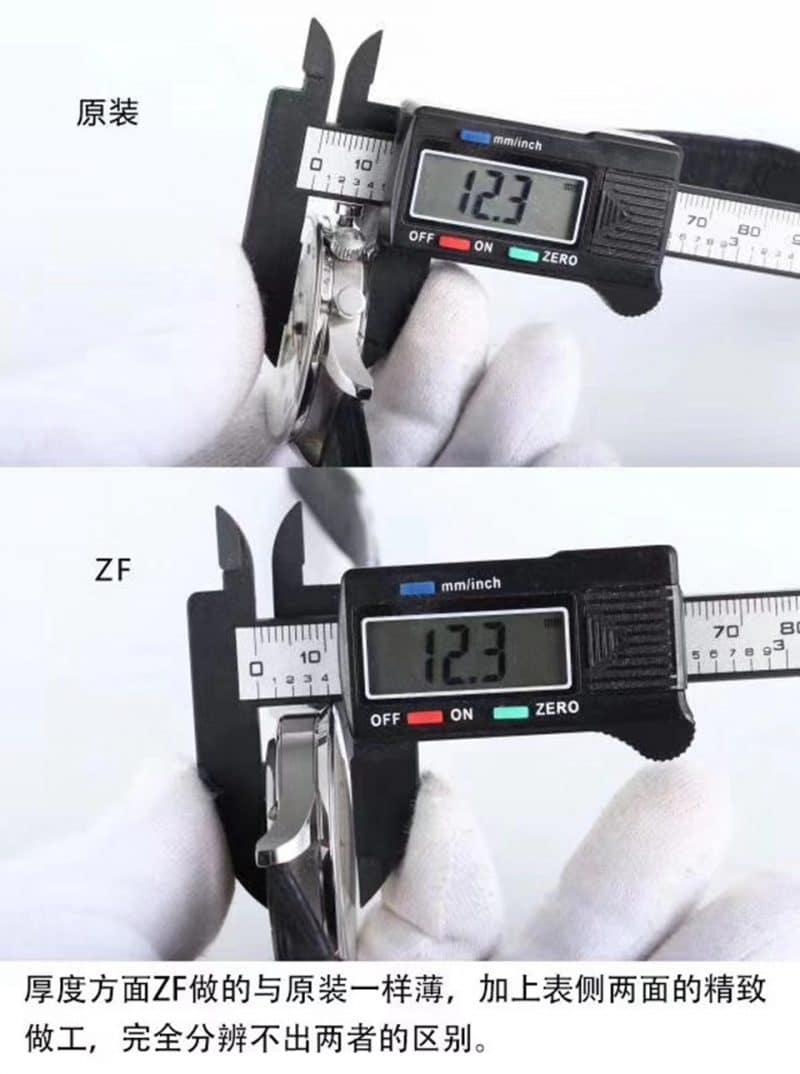 ZF FactoryIWC Portuguese watch IW371446 blue needle watch genuine and fake comparison evaluation thickness chart