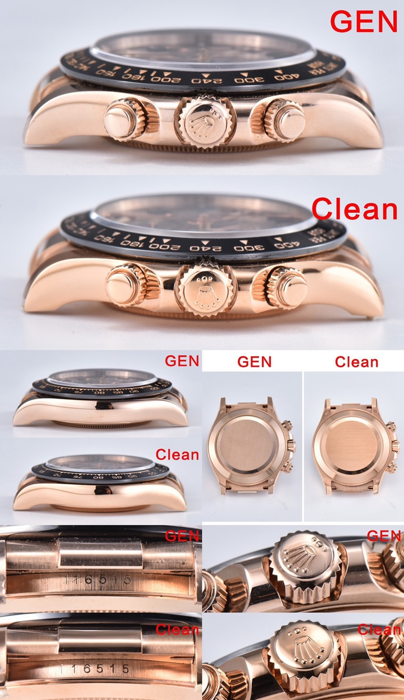 DaytonaC factory Rolex watch M116515ln-0015 comparison genuine review side comparison chart
