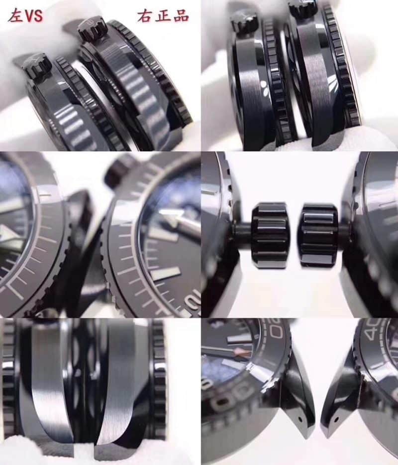 OmegaSeamaster series 215.92.46.22.01.001 watch deep sea black GMT genuine and fake comparison evaluation detail shots