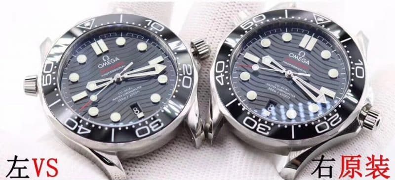 VSOmegaSeamaster 300m comparison OEM evaluation (details comparison) front view