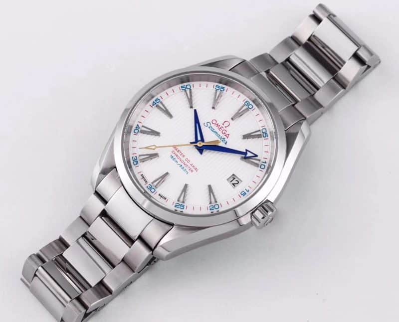 TZ Omega Seamaster Golden Needle Captain Genuine vs. Fake Comparison Review (Blued Hand 8500 Movement) Front View