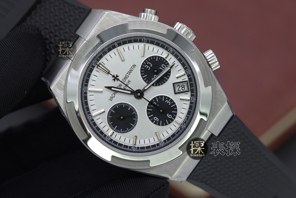 8f Vacheron Constantin1:1replica watch panda eye chronographlumerubber strap front view