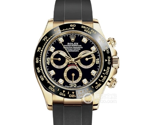 c Ditoner Rolex collectible watches 18K black disk ring diamond chronograph luminous black rubber strap