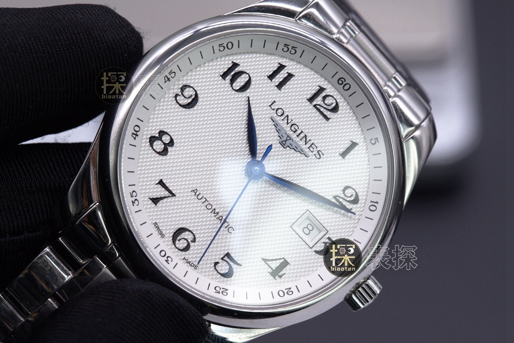 ky factory famous craftsman 2892Longines1:1replica watch white dialsteel bracelet front view