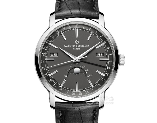 MX inheritance series Vacheron Constantin1:1replica watch gray plate black leather bracelet