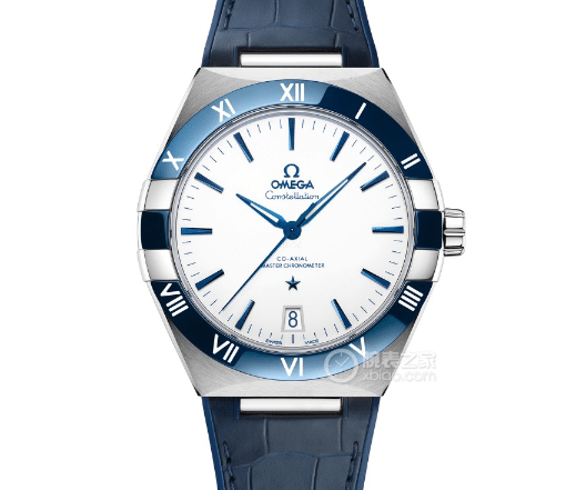 ASW fifth generation constellation Omega1:1replica watch hoop white diallume blue leather bracelet