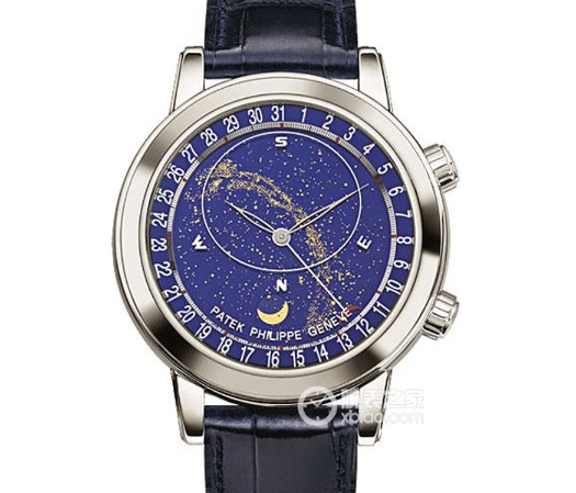 YL Super Complications Timepieces Patek Philippe collectible watches Bezel Diamonds Blue Dial Blue Leather Strap