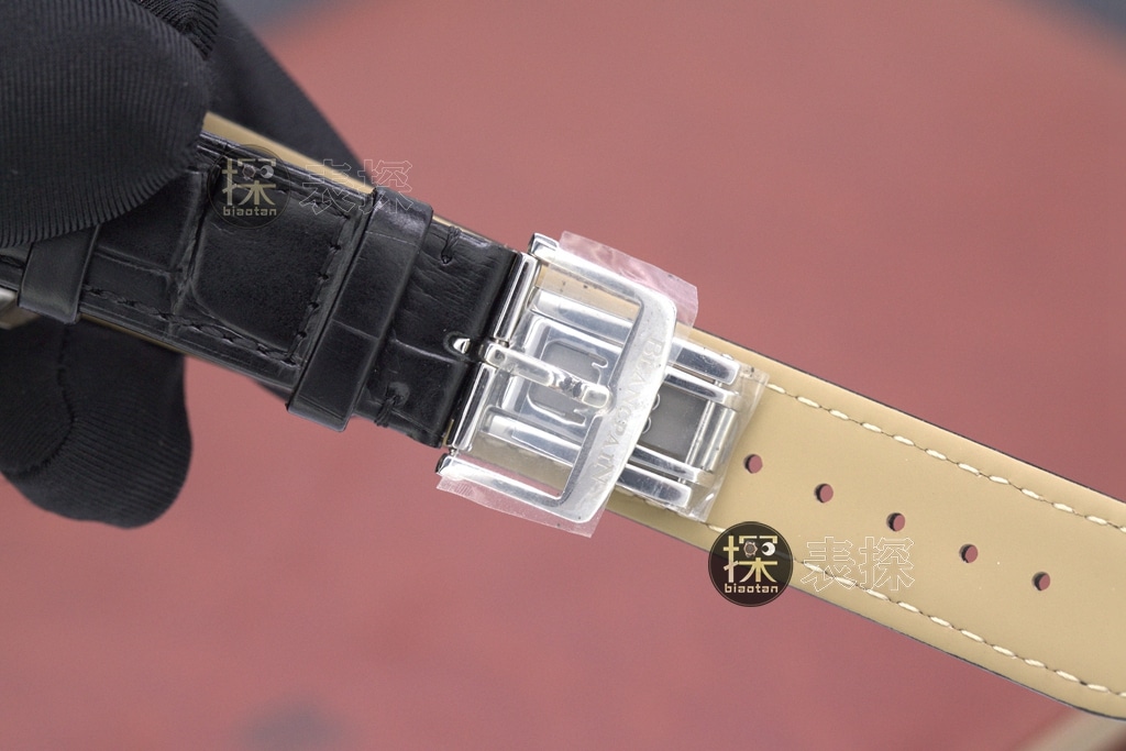 YS factory Blancpain1:1replica watch white dialchronograph tourbillon black leather braceletclasp picture