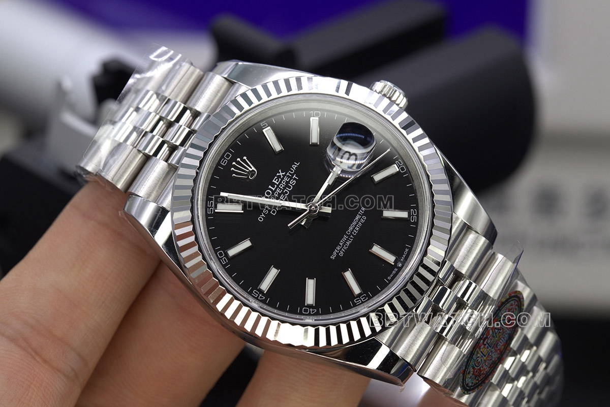 Rolex Watch C Factory Log 41 Black Plate 3235 Movement