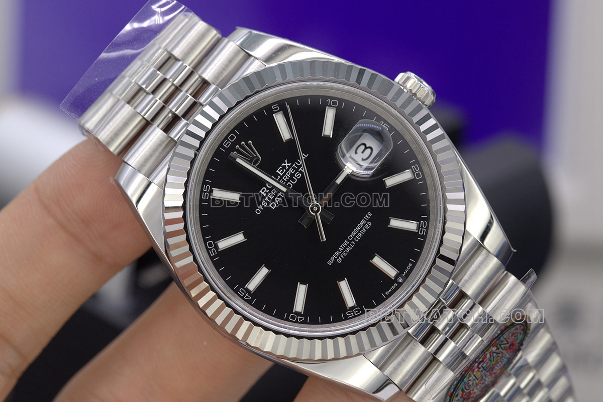 Rolex Watch C Factory Log 41 Black Plate 3235 Movement
