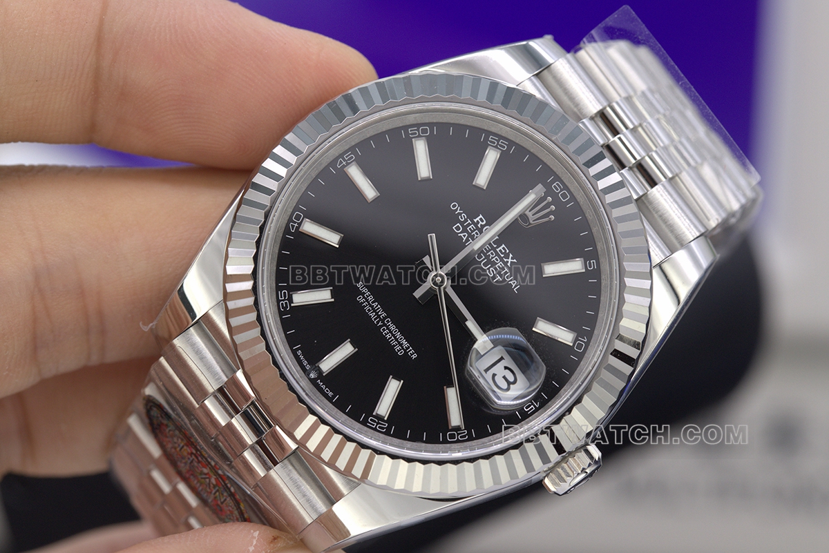 Rolex Watch C Factory Log 41 Black Plate 3235 Movement