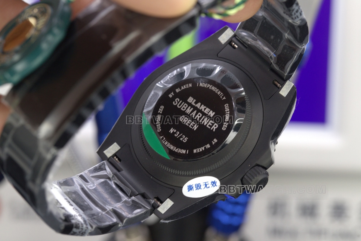 TW factory full Black SubmarinerRolexreplica watch2824movement40mm back
