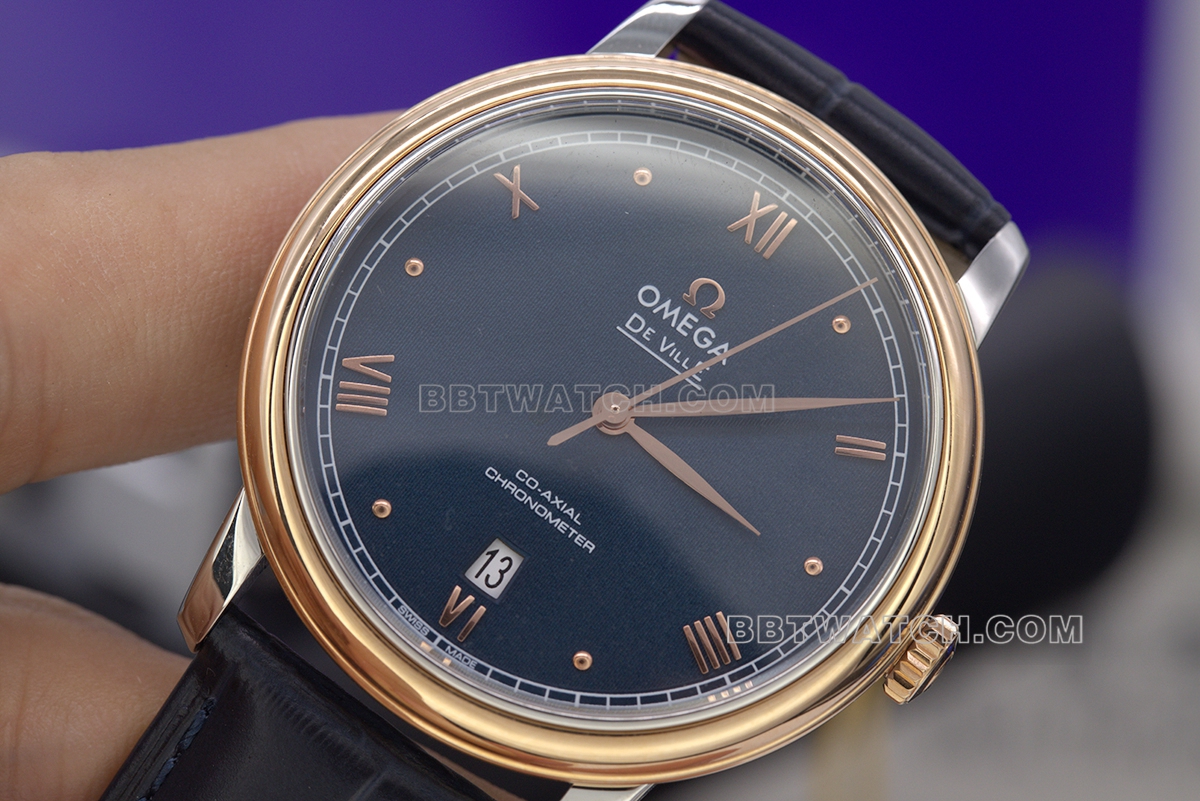 A+Omega Diefei top-tier watch rose goldblue dial 39.5mm men's dial details