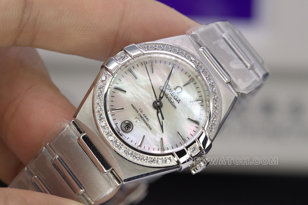 TW Omega collectible watches Constellation Women's 29mm Bezel Diamond Mother of Pearl Face