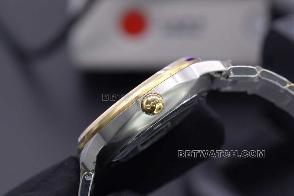 TW Mido top-tier helmsman series gold double calendar men's mechanical watch thickness