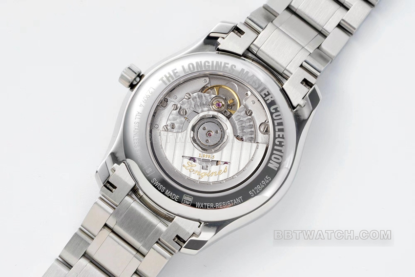 APS factory Longines watchmaking tradition watch blue dialmoon phasesteel braceletL2.919.4.97.6caseback live photo