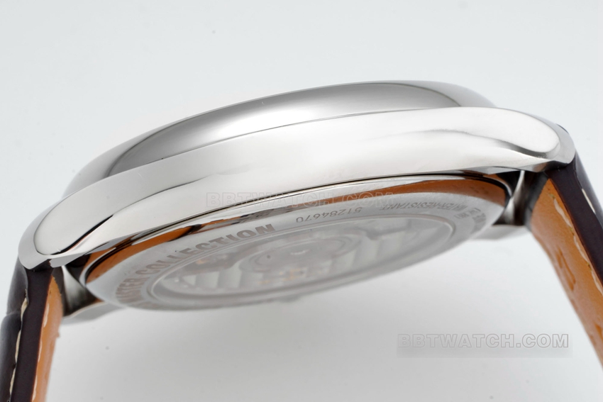APS factory Longines watchmaking traditional top-tier 1:1high-quality replicasilver dialmoon phaseleather strap model L2.909.4.77.3side live photo
