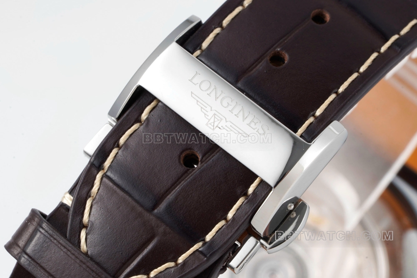APS factory Longines watchmaking tradition super clonesilver dialmoon phaseleather strap model L2.909.4.78.3braceletlive photos