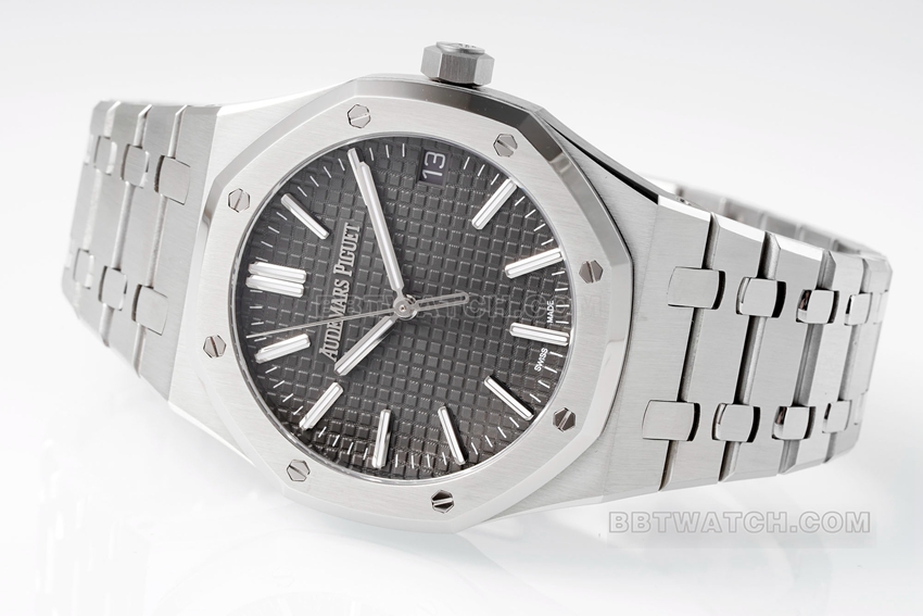 APS factory Audemars PiguetRoyal Oaktop-tier 1:1super gray plate steel bracelet model 15510ST.OO.1320ST.10front live photo