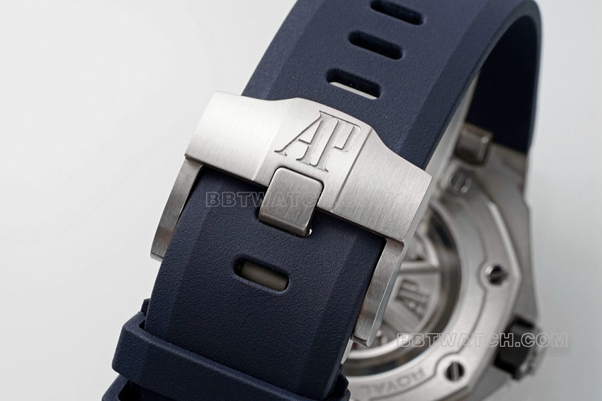 APS factory Audemars PiguetRoyal Oak offshore type 1:1top-tier sea blue dial rubber model 15720ST.OO.A027CA.01braceletlive photos