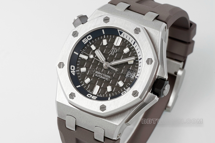 APS factory Audemars PiguetRoyal Oak offshore top-tier 1:1high-quality gray plate rubber model 15720ST.OO.A009CA.01front live photo