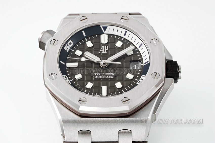 APS factory Audemars PiguetRoyal Oak offshore top-tier 1:1high-quality gray plate rubber model 15720ST.OO.A009CA.01front live photo