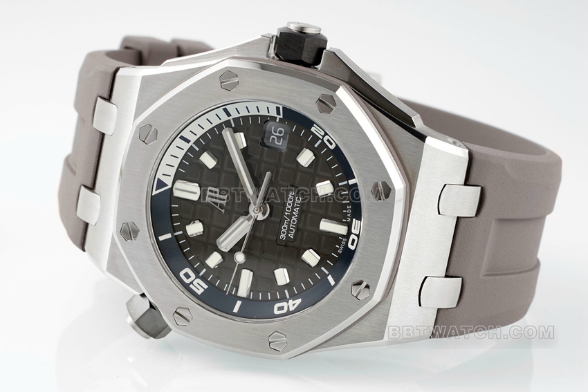 APS factory Audemars PiguetRoyal Oak offshore top-tier 1:1high-quality gray plate rubber model 15720ST.OO.A009CA.01front live photo