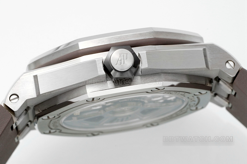 APS factory Audemars PiguetRoyal Oak offshore top-tier 1:1high-quality gray plate rubber model 15720ST.OO.A009CA.01side live photo