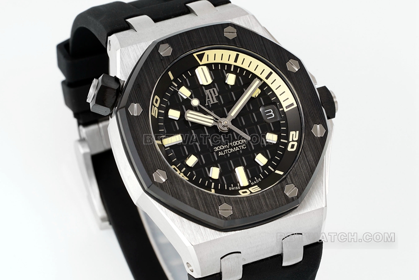 APS factory Audemars PiguetRoyal Oak offshore top-tier 1:1super cloneblack dial rubber model 15720CN.OO.A002CA.01front live photo